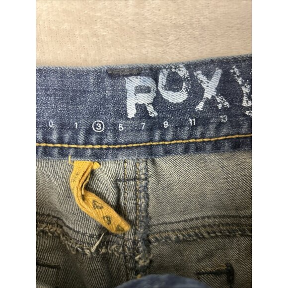 Roxy Sunset Beach Flare Fit Jeans Sz 3 Low Rise Y2K denim Youth - Picture 3 of 10